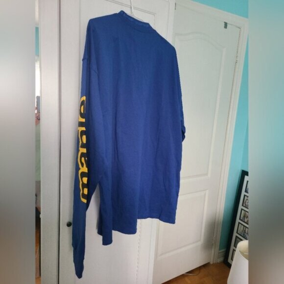 Leafs X Justin Bieber Drew House Blue Smiley Long Sleeved Mock Neck Shirt L - Picture 12 of 15